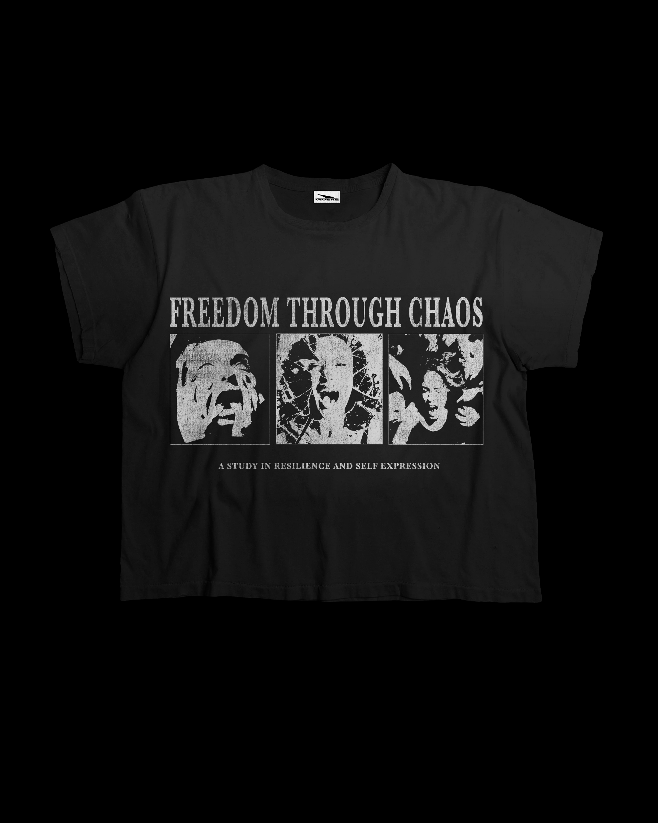 Freedom through chaos black tee